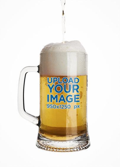 Beer Glass Mockup with a Plain Customizable Background
