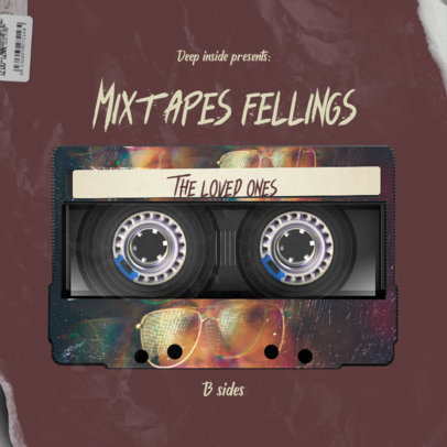 Mixtape Cover Creator with a Cassette Graphic 2713g