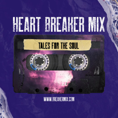 Album Cover Maker with a Cassette Clipart for Alternative Music
