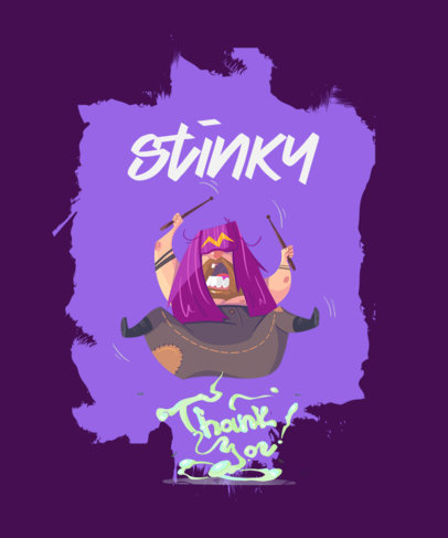 T-Shirt Design Generator Featuring a Rockstar with Drumsticks 