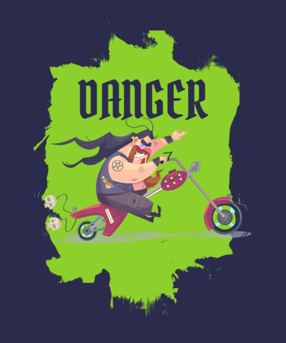 T-Shirt Design Creator Featuring a Biker Illustration