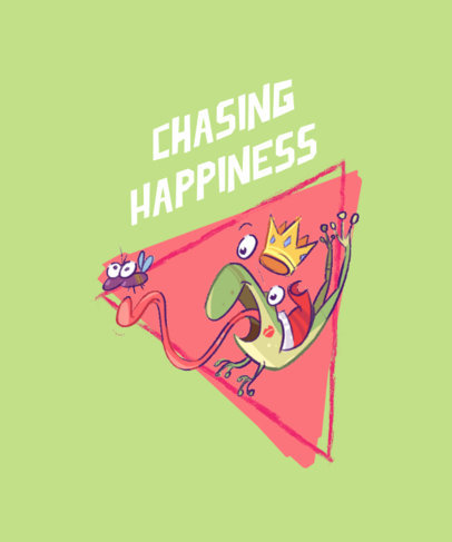 Cartoonish T-Shirt Design Maker with a Funny Graphic of a Frog