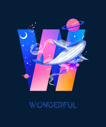 T-Shirt Design Maker with a Surrealistic Illustration Inside a Capital W 2725q