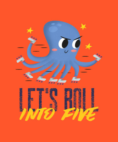 T-Shirt Design Templates with an Illustration of an Octopus