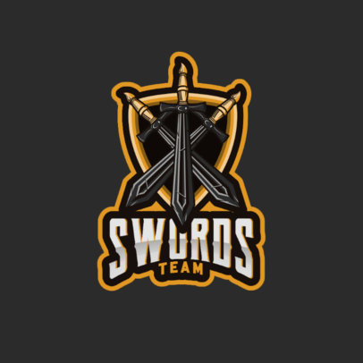 Logo Template for an eSports Team Featuring Emblems With Swords and Armors 