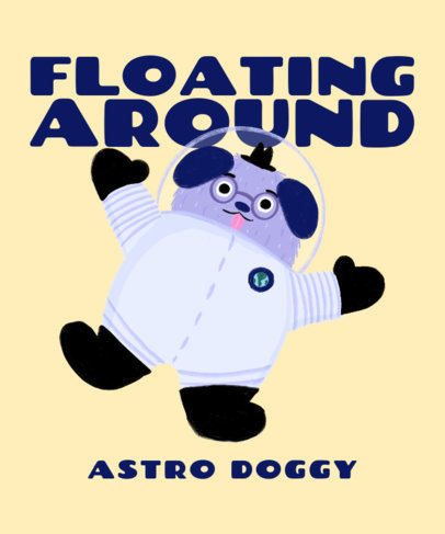 T-Shirt Design Creator for Kids with a Floating Astronaut Dog