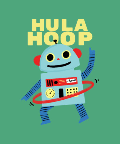 T-Shirt Design Template Featuring a Friendly Robot Graphic