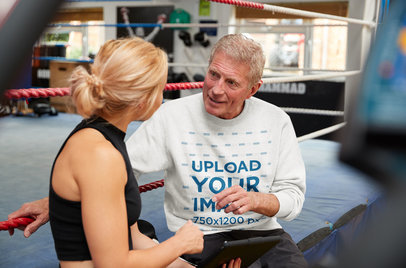 Sweatshirt Mockup of a Coach Giving Tips to a Boxer 39493-r-el2