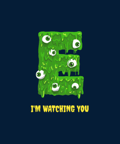 T-Shirt Design Generator with a Monstrous Letter E Graphic