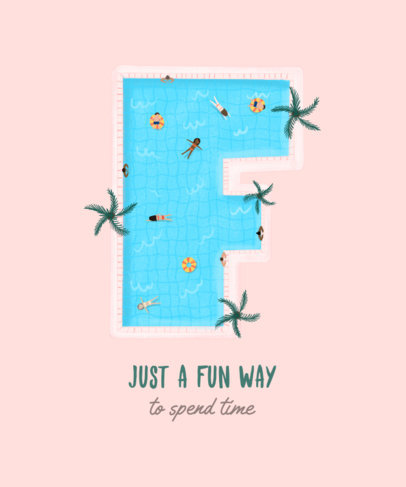 Summery T-Shirt Design Creator Featuring a Letter-Shaped Pool Graphic 2724j