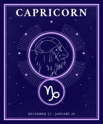 Online T-Shirt Design Creator Featuring a Capricorn Constellation