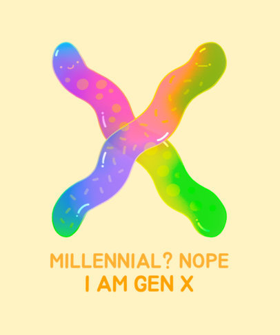 T-Shirt Design Creator Featuring a Gummy-Texture Letter 2724g