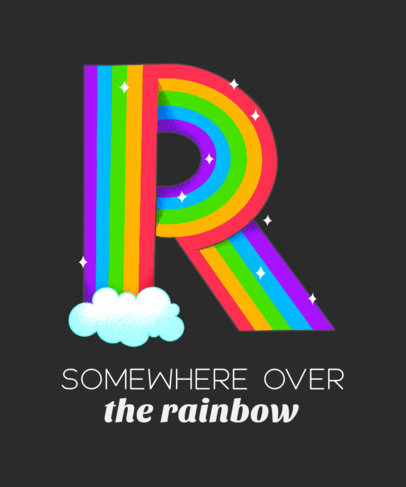 T-Shirt Design Generator Featuring a Rainbow Capital Letter