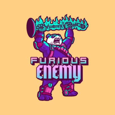 Gaming Logo Template Featuring a Furious Panda 3453h