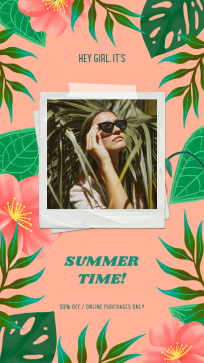 Summer-Feeling Instagram Story Design Creator for a Discount Announcement 2718g