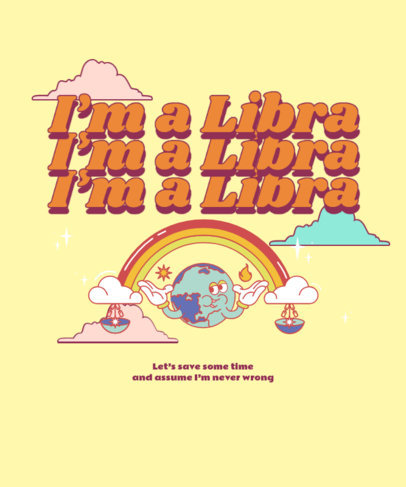 Funny T-Shirt Design Generator Featuring a Libra Character 