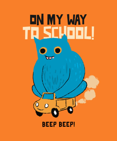 Kids T-Shirt Design Maker Featuring a Happy Creature Illustration