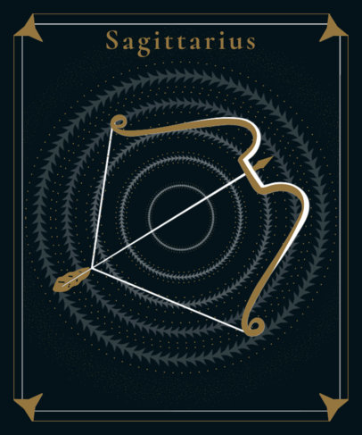 Sagittarius T-Shirt Design Maker Featuring a Bow and Arrow 2722m