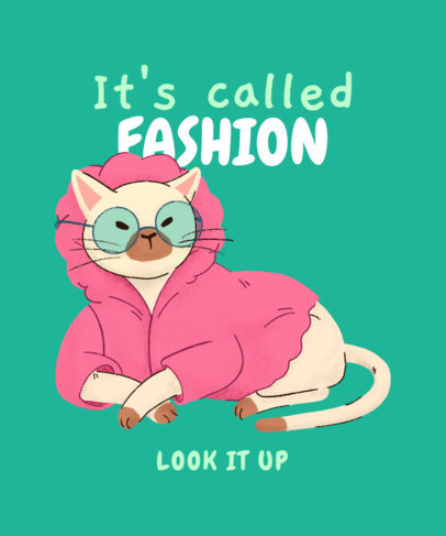 Funny T-Shirt Design Creator Featuring a Stylish Cat Graphic