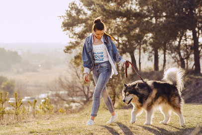 Tank Top Mockup Featuring a Happy Woman with a Dog 39430-r-el2