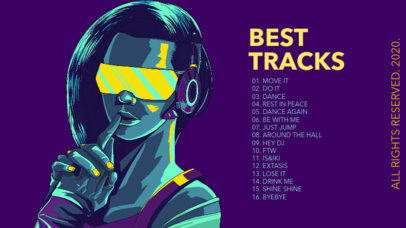 YouTube Thumbnail Template for an EDM Channel with Futuristic Graphics