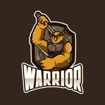 Gaming Logo Maker Featuring a Humanoid Owl Warrior