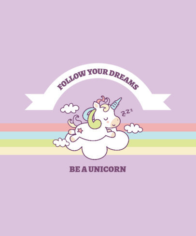 T-Shirt Design Generator Featuring Adorable Unicorns 2222-el1