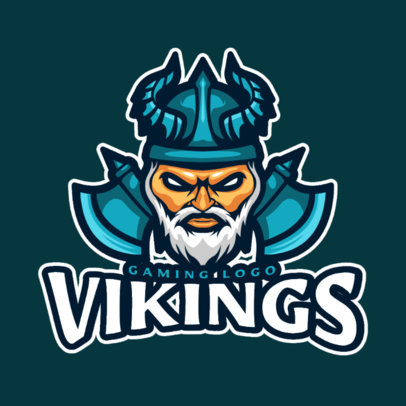 Gaming Logo Template Featuring an Ancient Viking Graphic