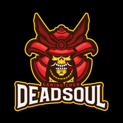 Logo Template for a Gaming Team with a Samurai Skull Graphic