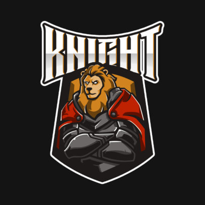 Gaming Logo Template with a Lion Knight Character Graphic