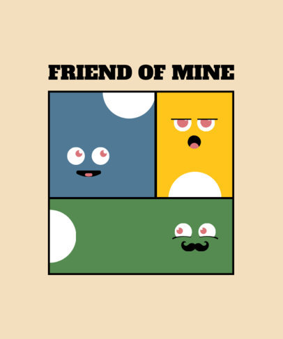 T-Shirt Design Maker for Kids Featuring Cute Squared Faces 2214-el1