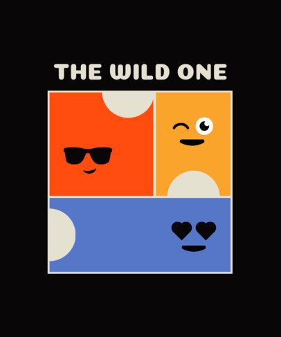 Kids T-Shirt Design Creator with Colorful Faces 2214a-el1