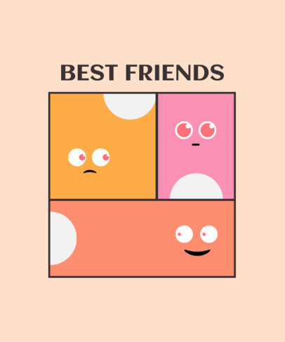 Children T-Shirt Design Generator Featuring Squares with Eyes 2214c-el1