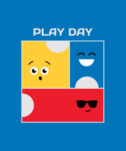 T-Shirt Design Maker with Colorful Cute Faces 2214d-el1