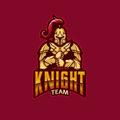 Logo Template Featuring an Armored Medieval Knight Graphic