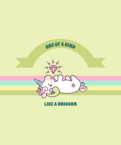 Colorful T-Shirt Design Template with a Unicorn Quote 2222b-el1
