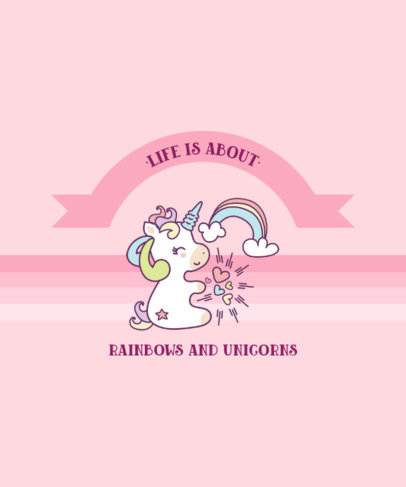 T-Shirt Design Creator Featuring an Illustrated Unicorn 