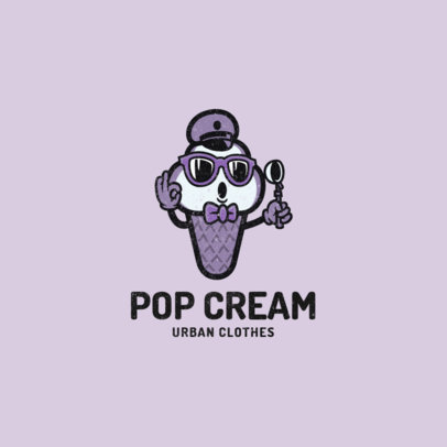 Logo Template for a Streetwear Brand Featuring an Ice Cream Clipart 