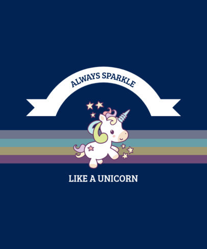 T-Shirt Design Maker with a Cute Unicorn Quote and a Rainbow 