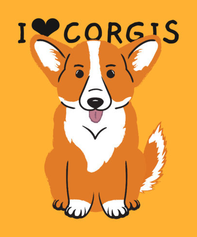 T-Shirt Design Generator with a Happy Corgi Graphic 2737i