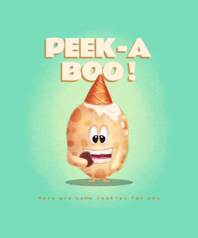 Kids T-Shirt Design Maker Featuring a Funny Cookie Monster