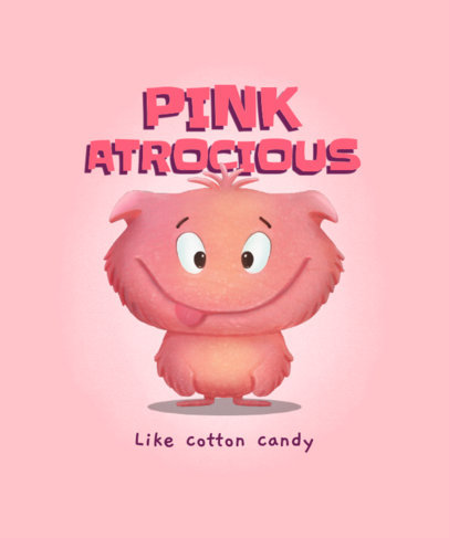 Illustrated T-Shirt Design Creator with a Cute Cotton Candy Monster 2212b-el1