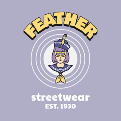 Urban Apparel Logo Maker Featuring a 60's Female Cartoon