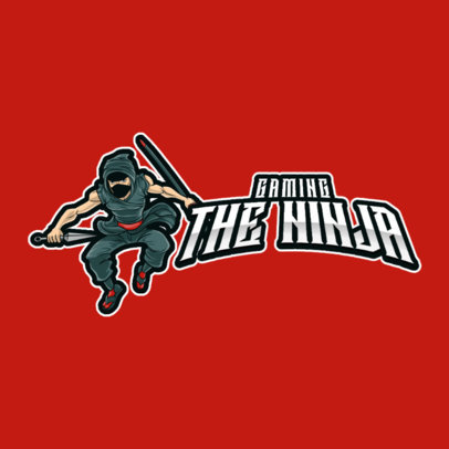 Gaming Logo Template Featuring a Jumping Ninja Graphic