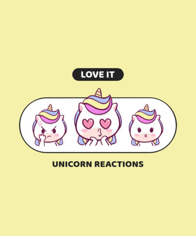 Kids T-Shirt Design Maker Featuring Emotion Unicorn Faces 2220-el1