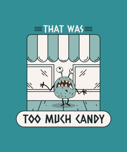Funny T-Shirt Design Creator with a Candy Monster Cartoon