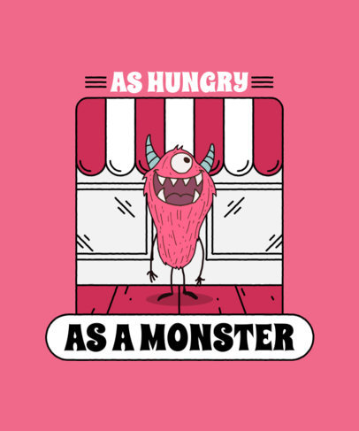 Kids T-Shirt Design Maker Featuring a Hungry Monster Cartoon