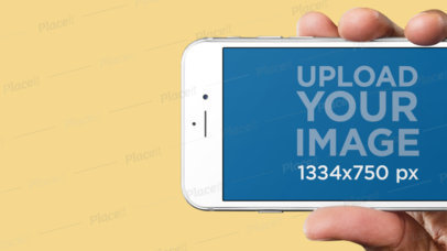 iOS Screenshot Generator of a Hand Holding a White iPhone 6s  1354a