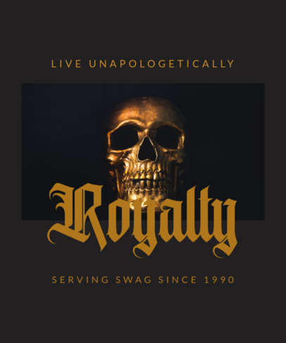 T-Shirt Design Creator Featuring a Bronze Skull with a Quote 2981g