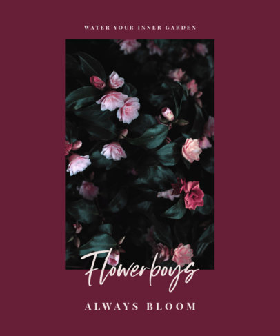 T-Shirt Design Template Featuring a Picture of Contrasting Flowers 2981h